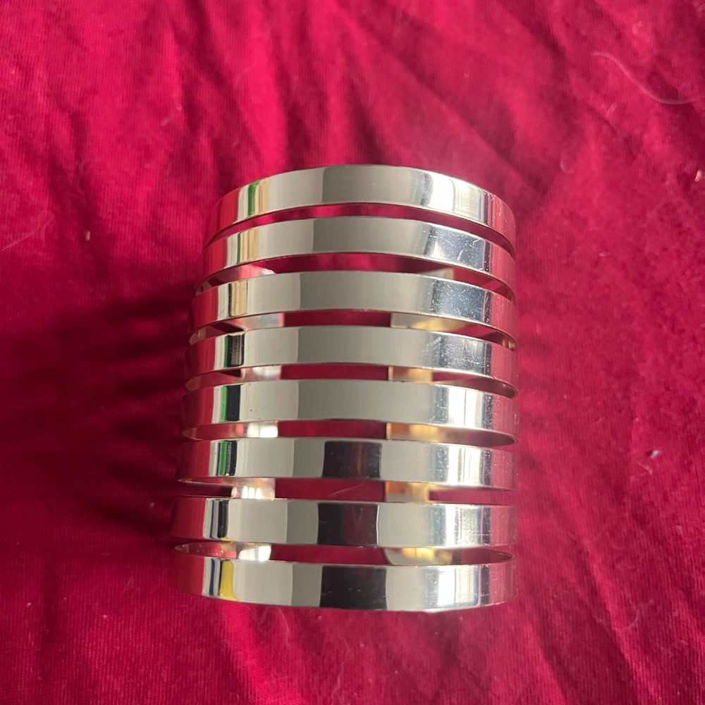 Shiny Geometric Gold Tone Cuff Bracelet 1 Piece